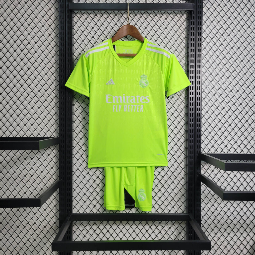 Real Madrid 23-24 Green Goalkeeper Kids Kit